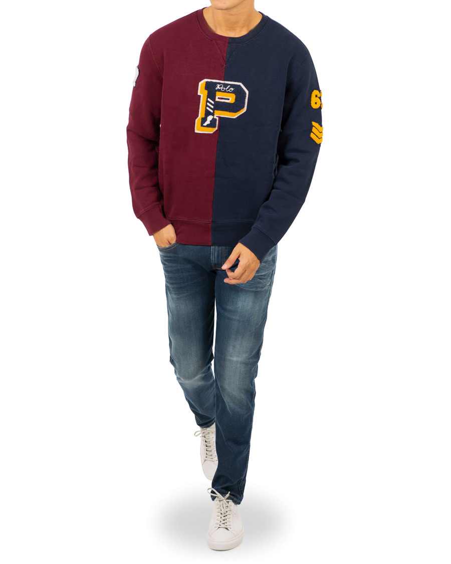 Heren | Truien | Polo Ralph Lauren | Teddy P Crew Neck Sweatshirt Cruise Navy/Classic Wine