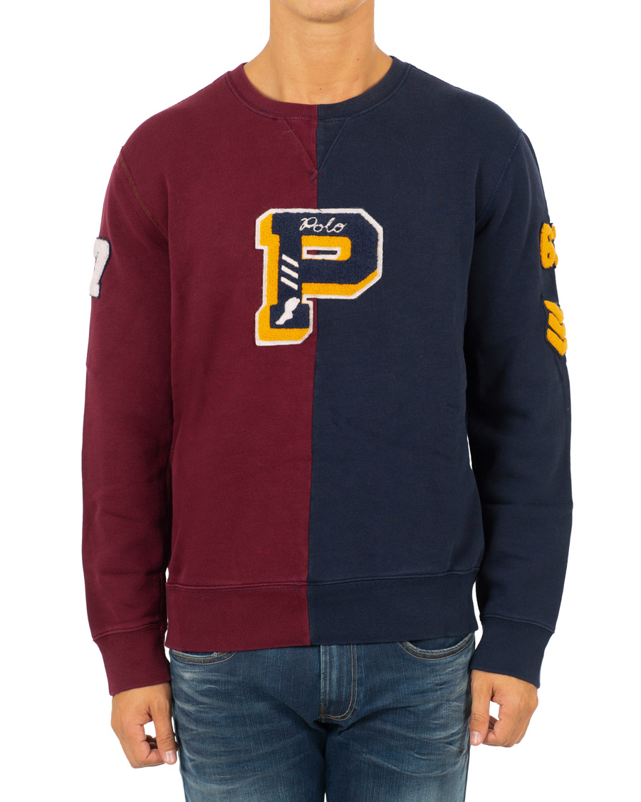 Heren | Truien | Polo Ralph Lauren | Teddy P Crew Neck Sweatshirt Cruise Navy/Classic Wine