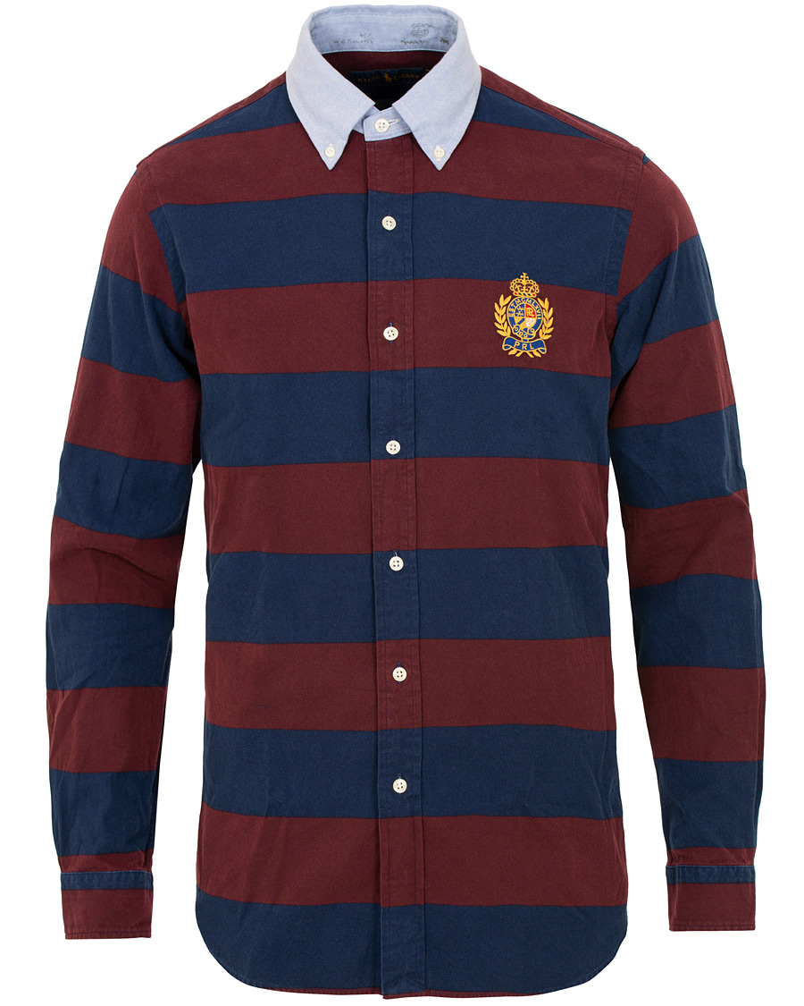 Heren | Overhemden | Polo Ralph Lauren | Core Fit Barstripe Shirt Burgundy/Blue