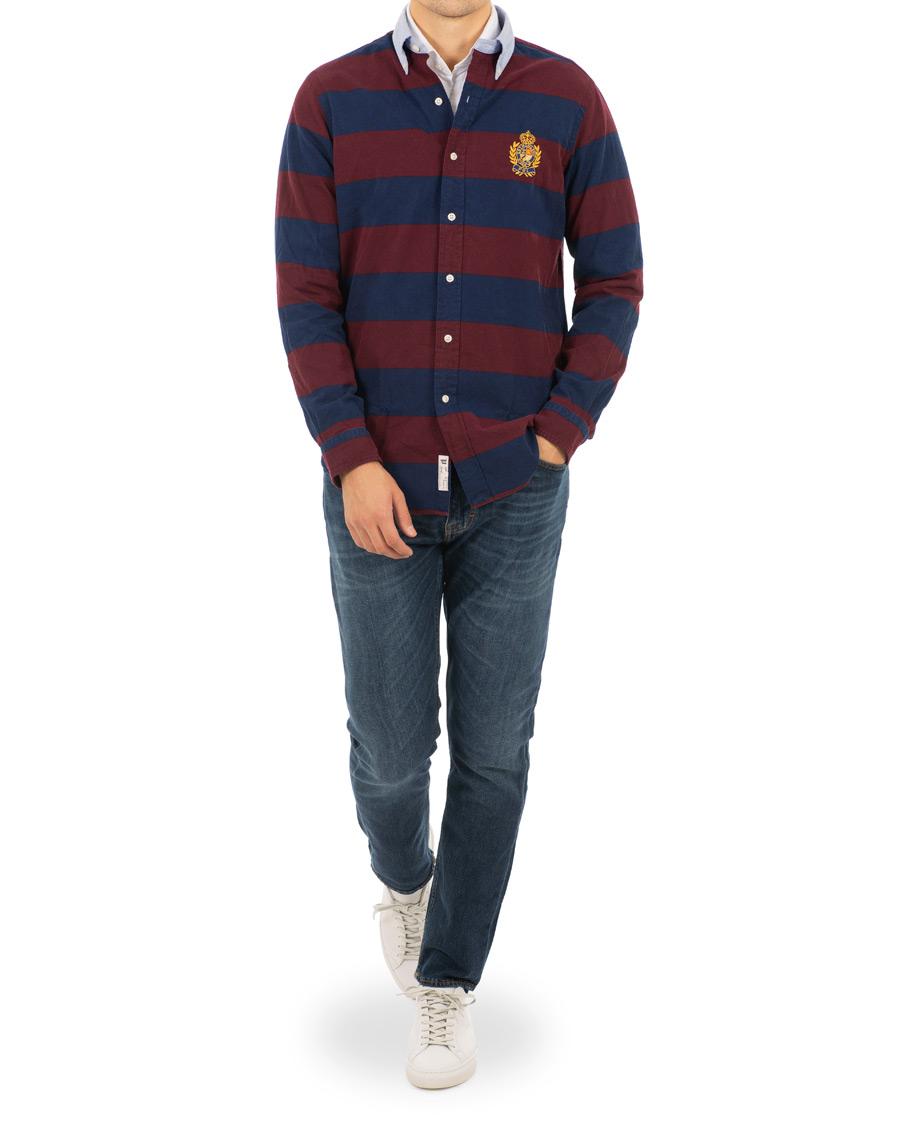 Heren | Overhemden | Polo Ralph Lauren | Core Fit Barstripe Shirt Burgundy/Blue