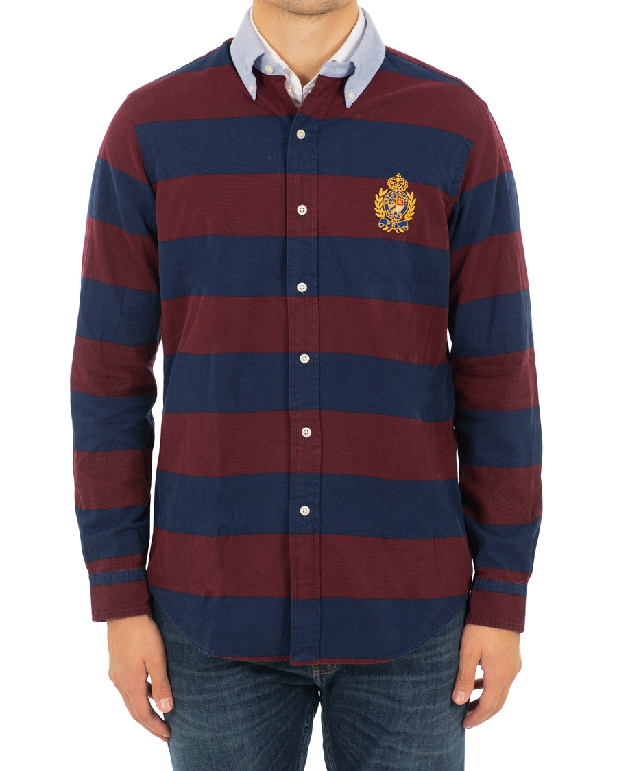 Heren | Overhemden | Polo Ralph Lauren | Core Fit Barstripe Shirt Burgundy/Blue