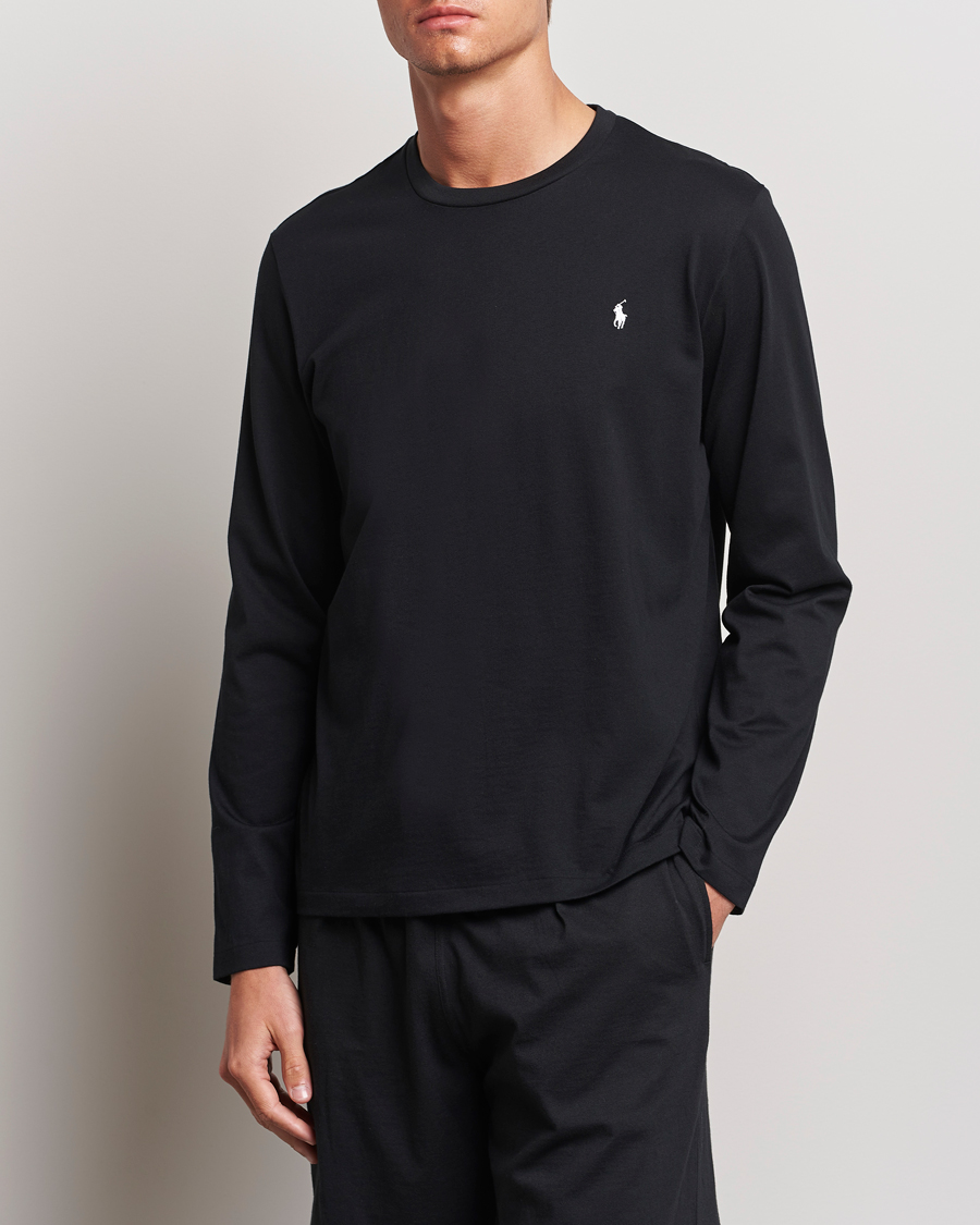 Heren | T-shirts met lange mouwen | Polo Ralph Lauren | Liquid Cotton Long Sleeve Crew Neck Tee Black