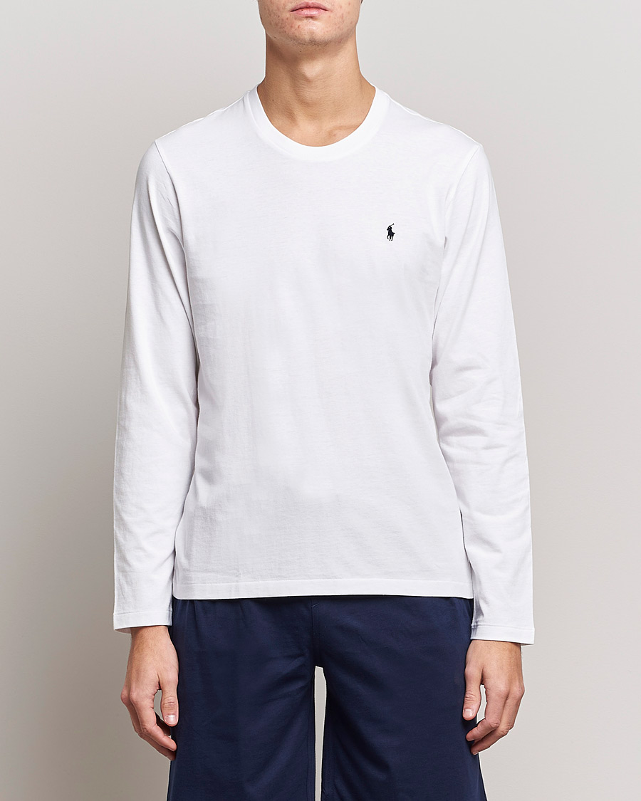 Heren | T-shirts met lange mouwen | Polo Ralph Lauren | Liquid Cotton Long Sleeve Crew Neck Tee White