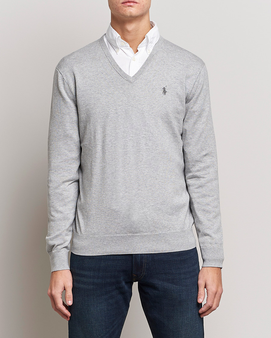 Heren |  | Polo Ralph Lauren | Pima Cotton V-neck Pullover Andover Heather