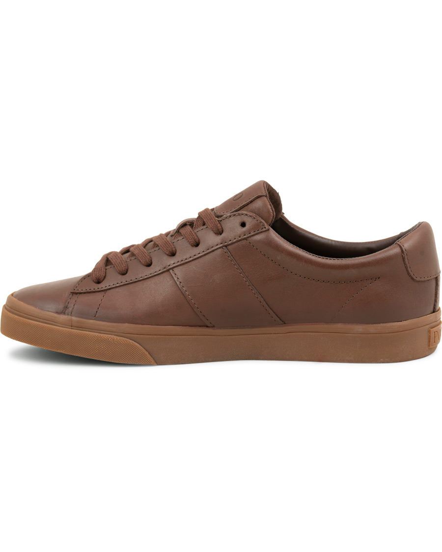 Heren | Polo Ralph Lauren Sayer Leather Sneaker Dark Brown | Polo Ralph Lauren | Sayer Leather Sneaker Dark Brown