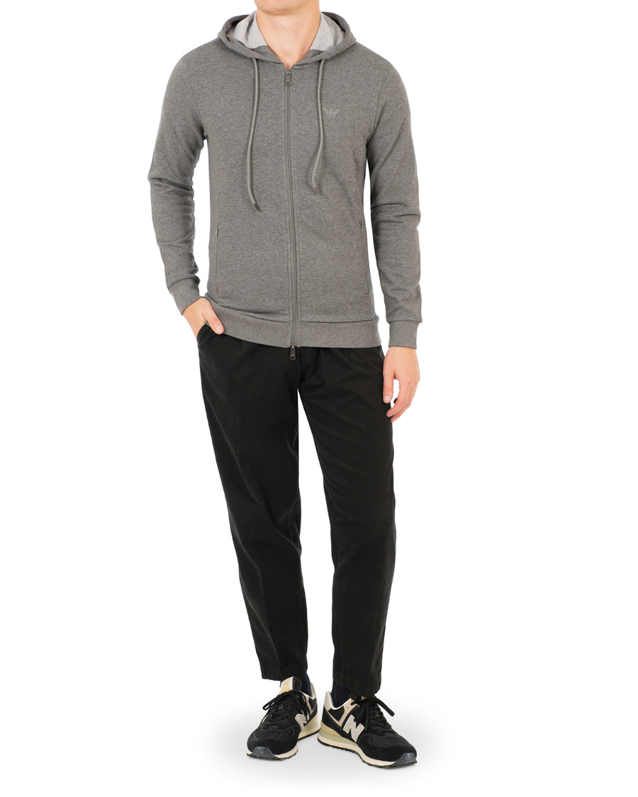 Heren | Truien | Emporio Armani | Full Zip Hoodie Grey Melange