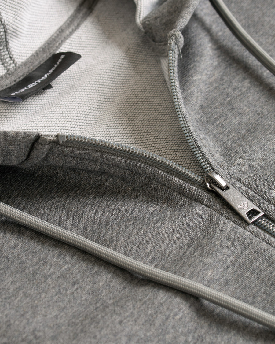 Heren | Truien | Emporio Armani | Full Zip Hoodie Grey Melange
