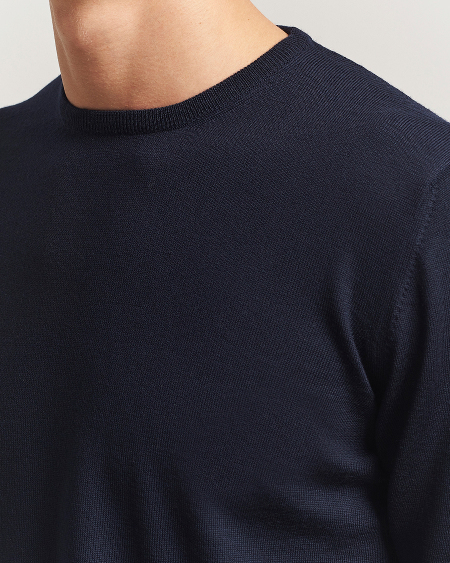 Heren | Truien | Gran Sasso | Merino Fashion Fit Crew Neck Pullover Navy