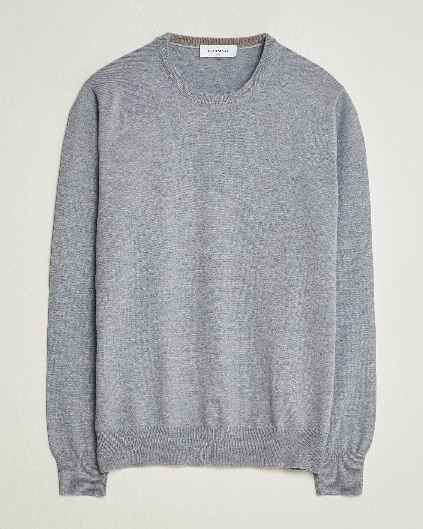 Heren | Truien | Gran Sasso | Merino Fashion Fit Crew Neck Pullover Light Grey