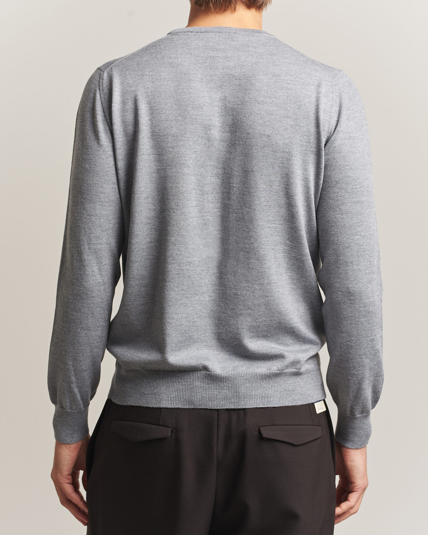Heren | Truien | Gran Sasso | Merino Fashion Fit Crew Neck Pullover Light Grey