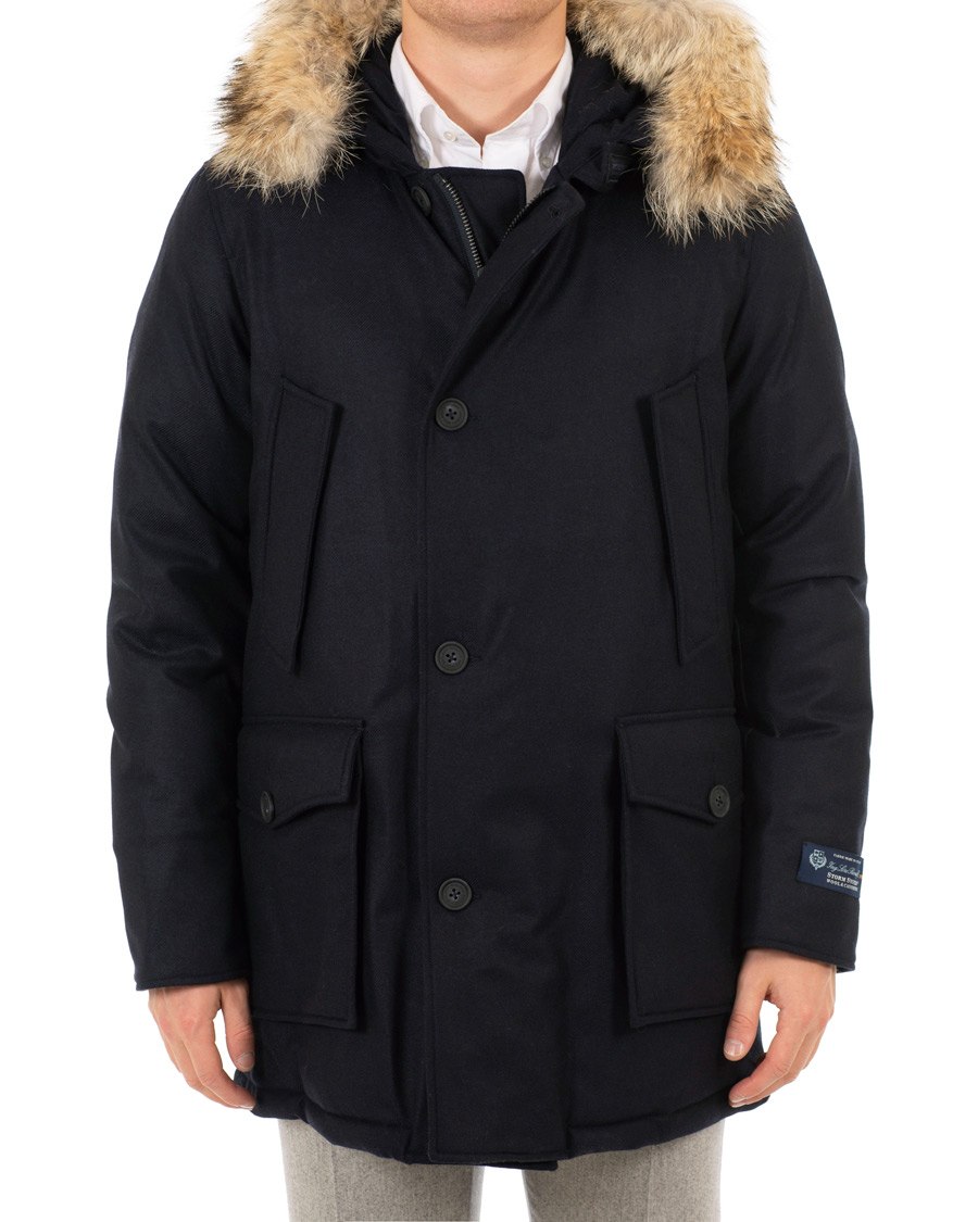 Heren | Jassen | Woolrich | Loro Piana Arctic Parka DF Navy Melton