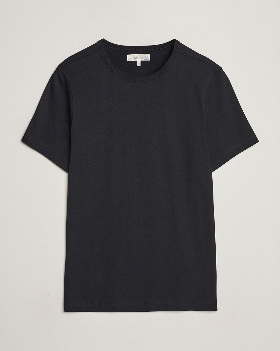 Heren | T-shirts | Merz b. Schwanen | 1950s Classic Loopwheeled T-shirt Black