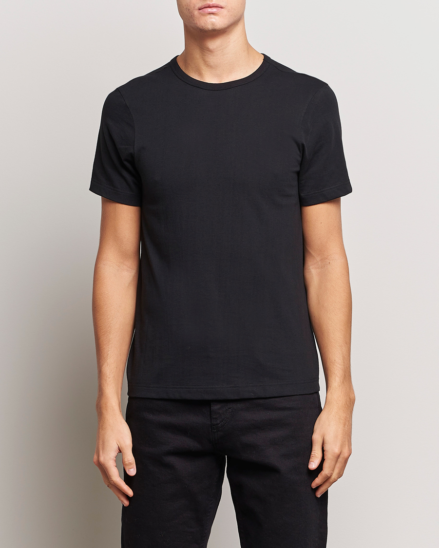 Heren | Zwarte T-shirts | Merz b. Schwanen | 1950s Classic Loopwheeled T-Shirt Black