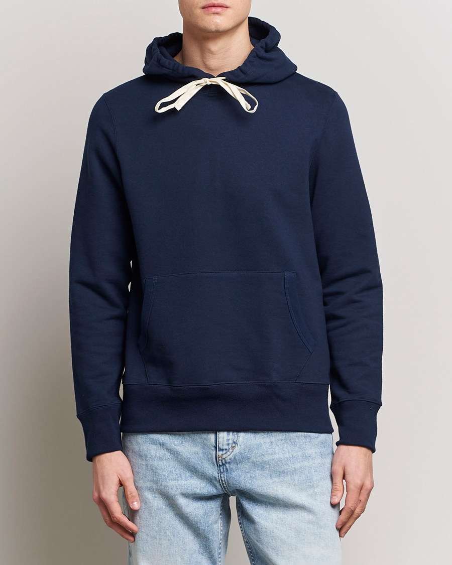 Heren |  | Merz b. Schwanen | Cotton Loopwheeled Hoodie Ink Blue