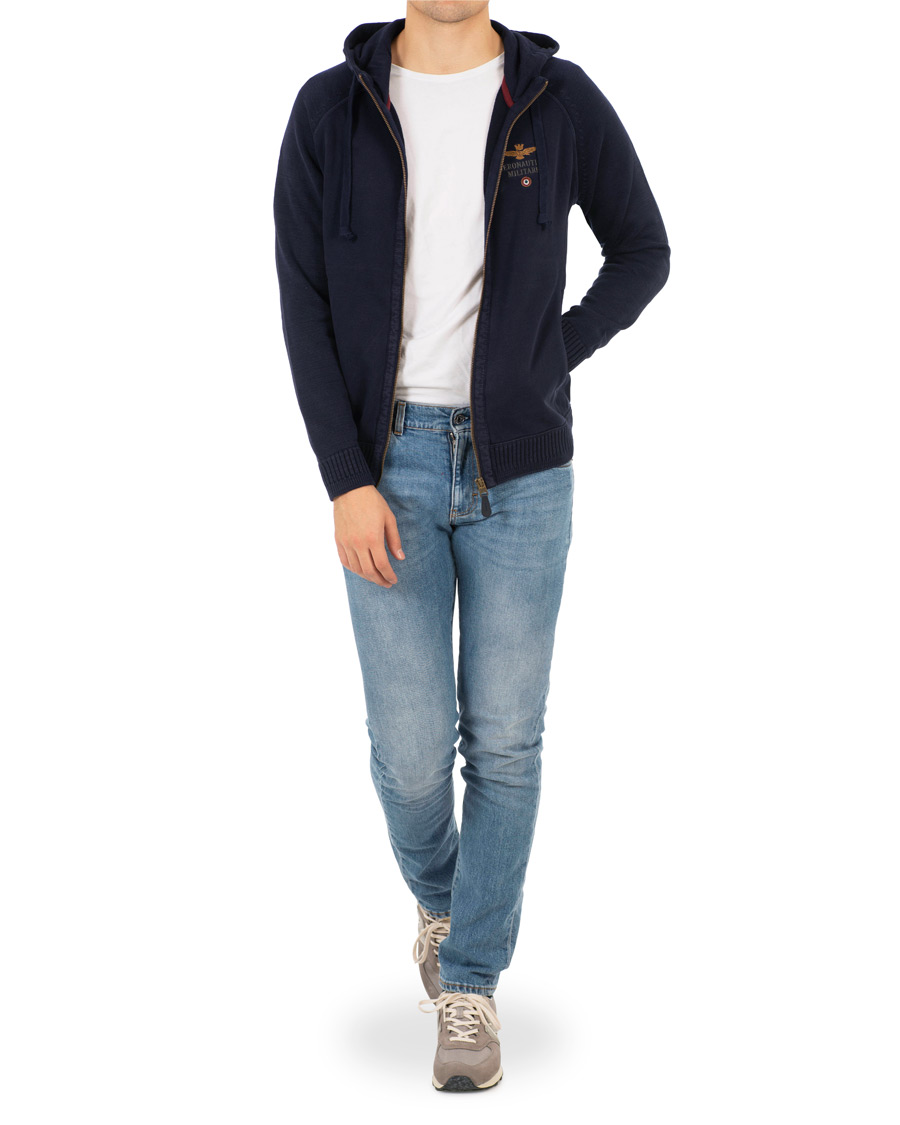 Heren | Truien | Aeronautica Militare | AF348 Full Zip Hoodie Navy