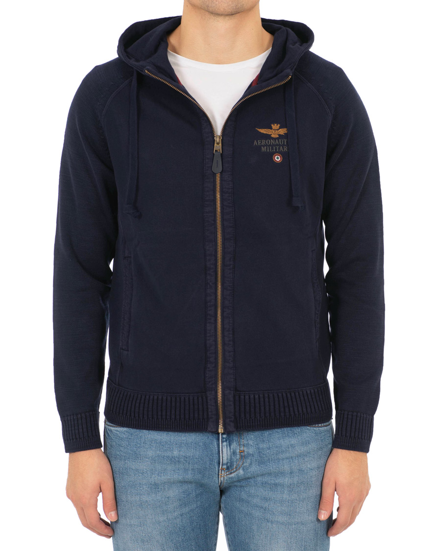 Heren | Truien | Aeronautica Militare | AF348 Full Zip Hoodie Navy