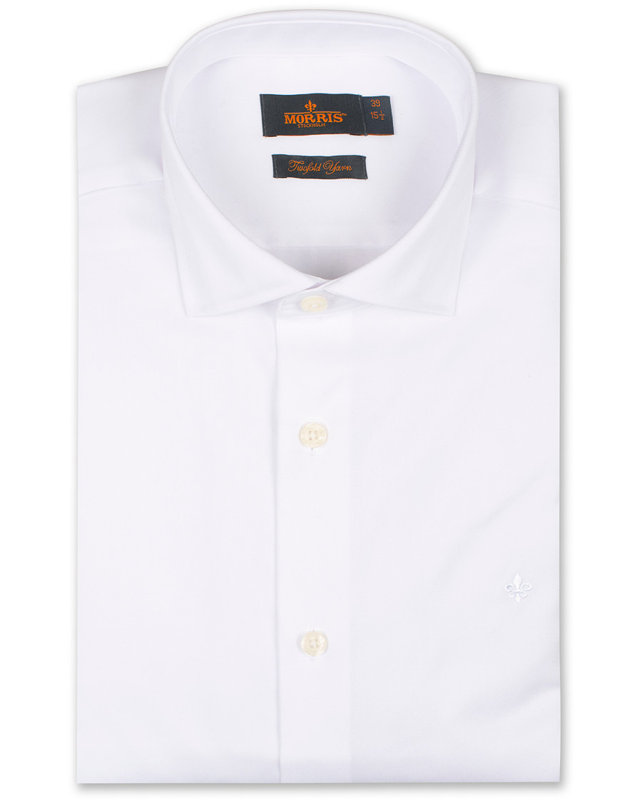 Heren | Overhemden | Morris | Dean Spread Collar Cotton Shirt White