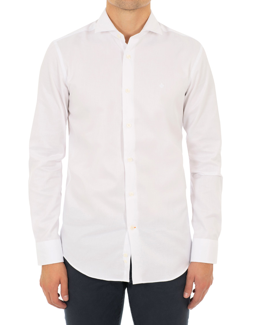 Heren | Overhemden | Morris | Dean Spread Collar Cotton Shirt White
