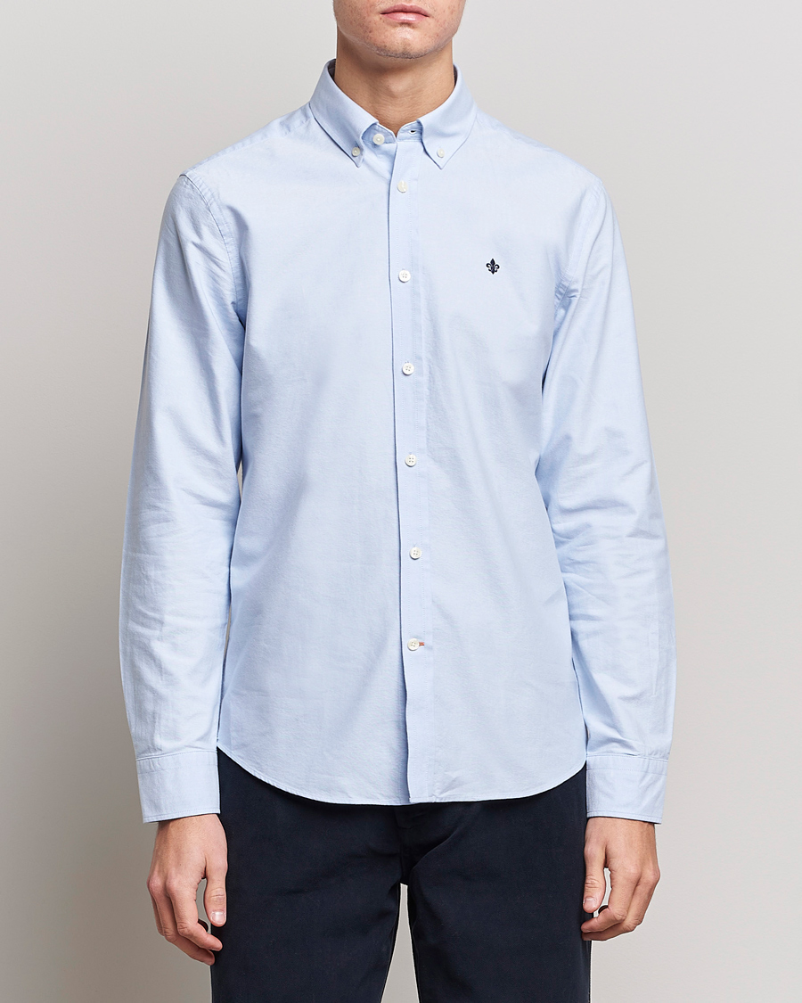 Men |  | Morris | Oxford Button Down Cotton Shirt Light Blue