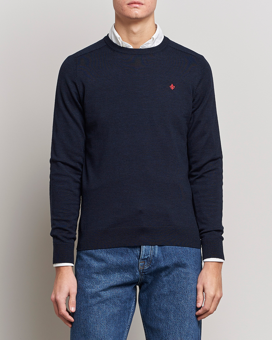 Heren |  | Morris | Merino O-Neck Navy