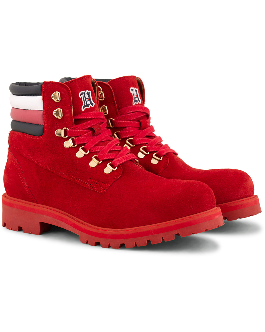 Heren | Tommy Hilfiger Lewis Hamilton Suede Hiking Boot Barbados Cherry | Tommy Hilfiger | Lewis Hamilton Suede Hiking Boot Barbados Cherry