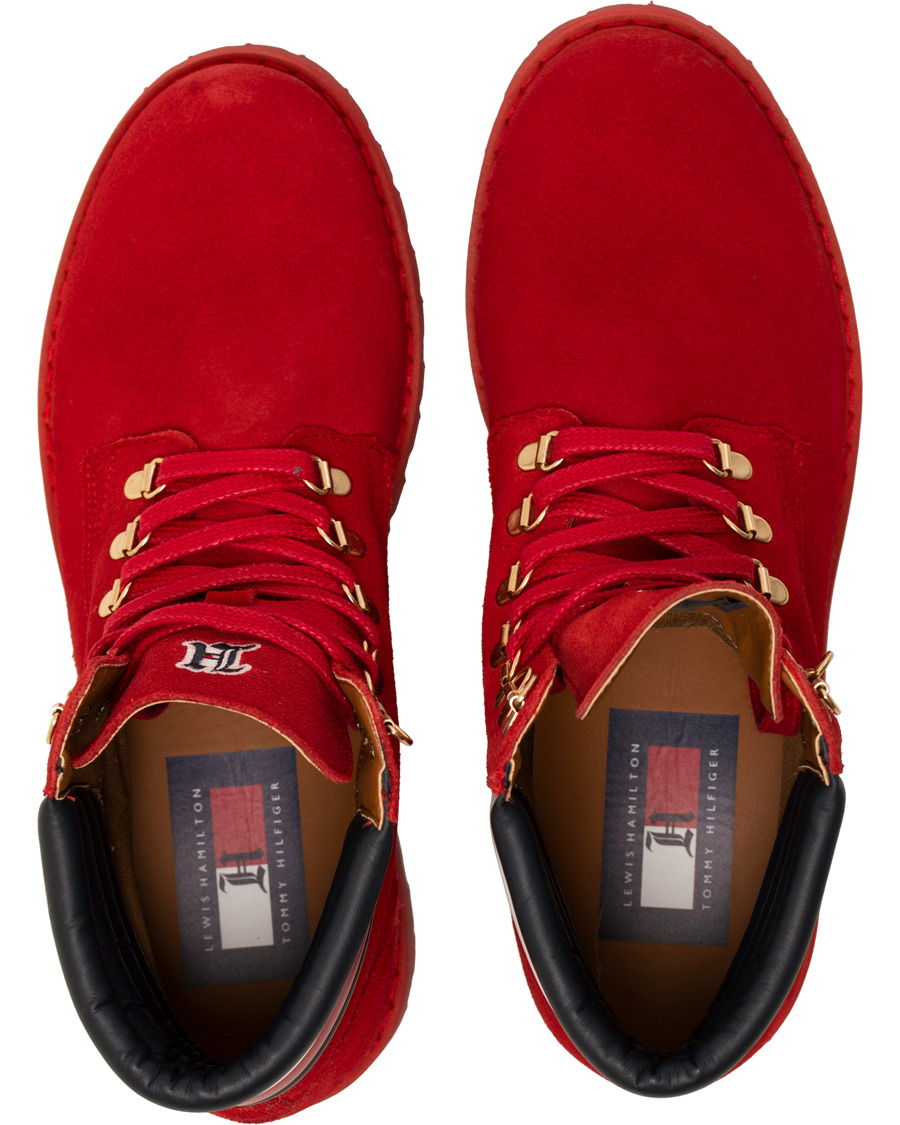 Heren | Tommy Hilfiger Lewis Hamilton Suede Hiking Boot Barbados Cherry | Tommy Hilfiger | Lewis Hamilton Suede Hiking Boot Barbados Cherry