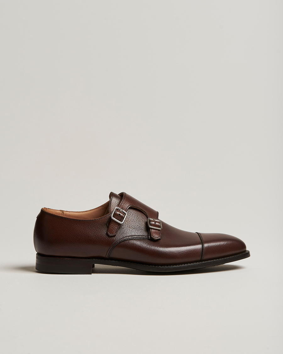 Heren | Gespschoenen | Crockett & Jones | Lowndes Monkstrap City Sole Dark Brown Calf
