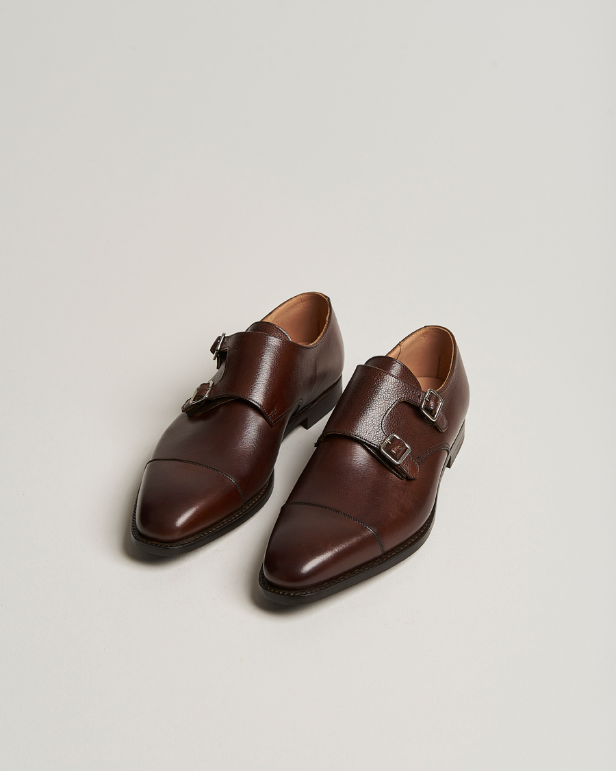 Heren | Gespschoenen | Crockett & Jones | Lowndes Monkstrap City Sole Dark Brown Calf