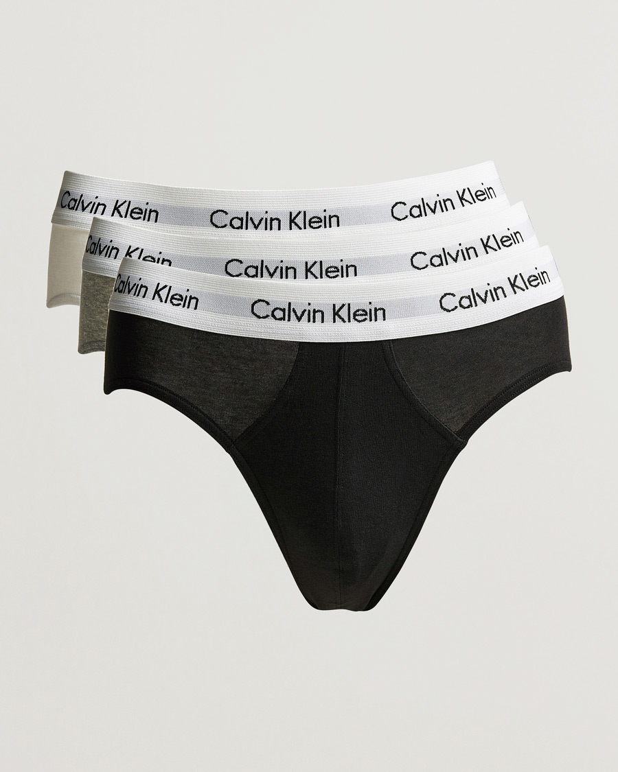 Heren |  | Calvin Klein | Cotton Stretch Hip Breif 3-Pack Black/White/Grey