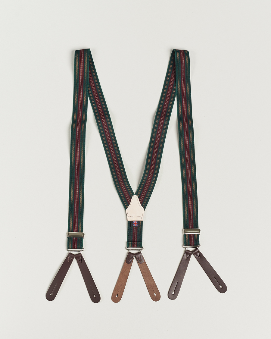 Heren | Albert Thurston Flat End Army Braces 35mm Green | Albert Thurston | Flat End Army Braces 35mm Green