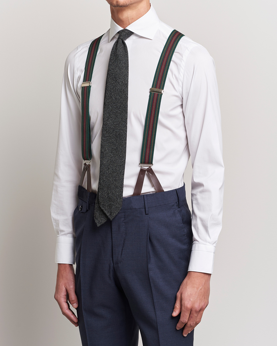 Heren | Albert Thurston Flat End Army Braces 35mm Green | Albert Thurston | Flat End Army Braces 35mm Green