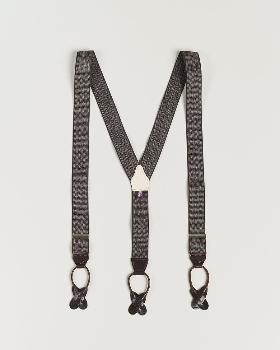 Heren | Accessoires | Albert Thurston | Elastic Herringbone Braces 35mm Brown 