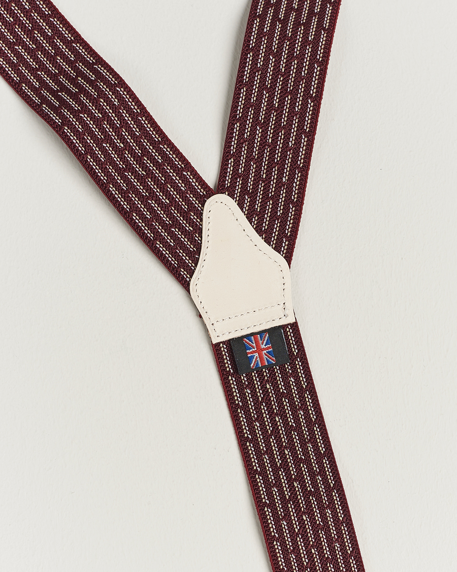 Heren | Albert Thurston Elastic Dot Braces 35mm Wine | Albert Thurston | Elastic Dot Braces 35mm Wine