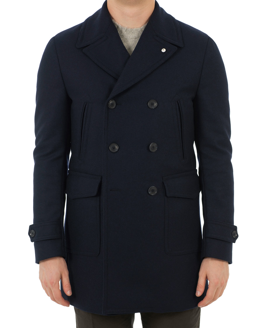 Heren | Jassen | L.B.M. 1911 | Classic Wool Peacoat Navy