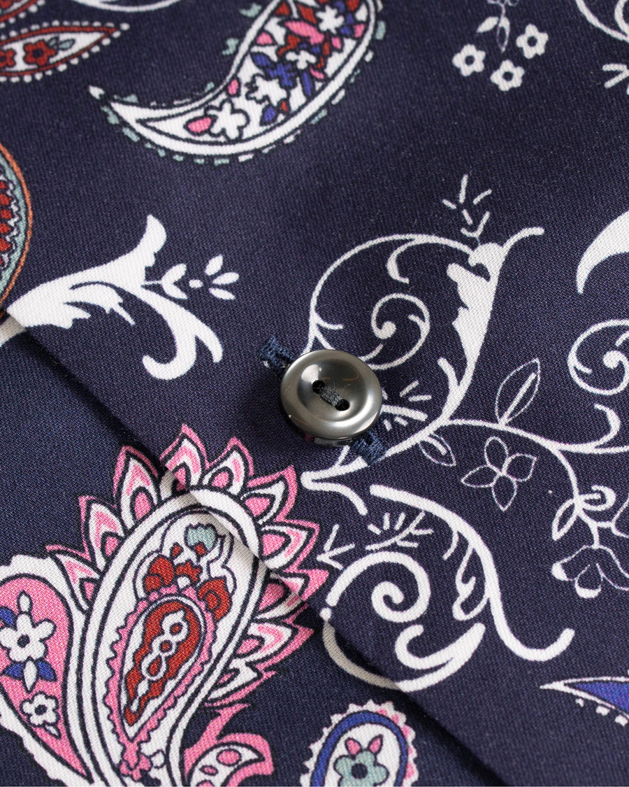 Heren | Overhemden | Eton | Slim Fit Printed Paisley Shirt Navy