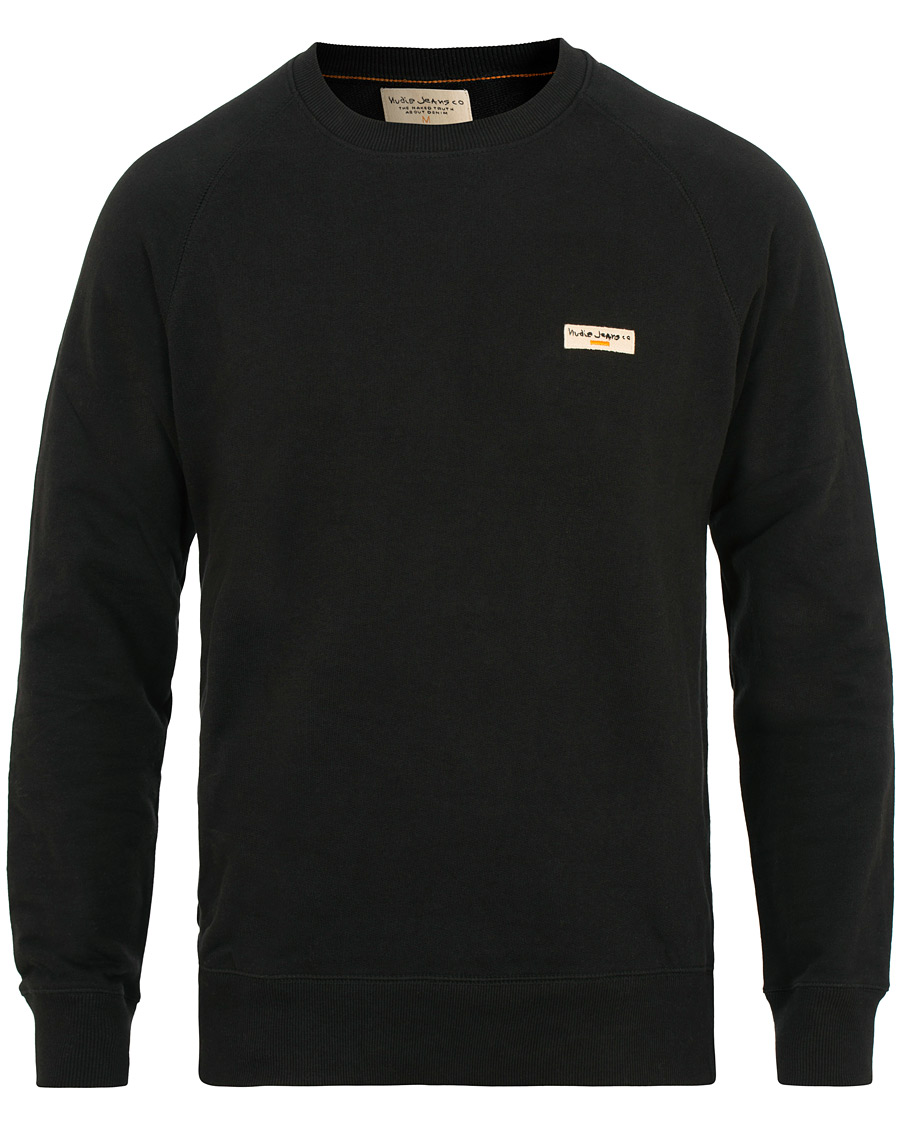 Heren | Truien | Nudie Jeans | Samuel Logo Crew Neck Sweatshirt Black