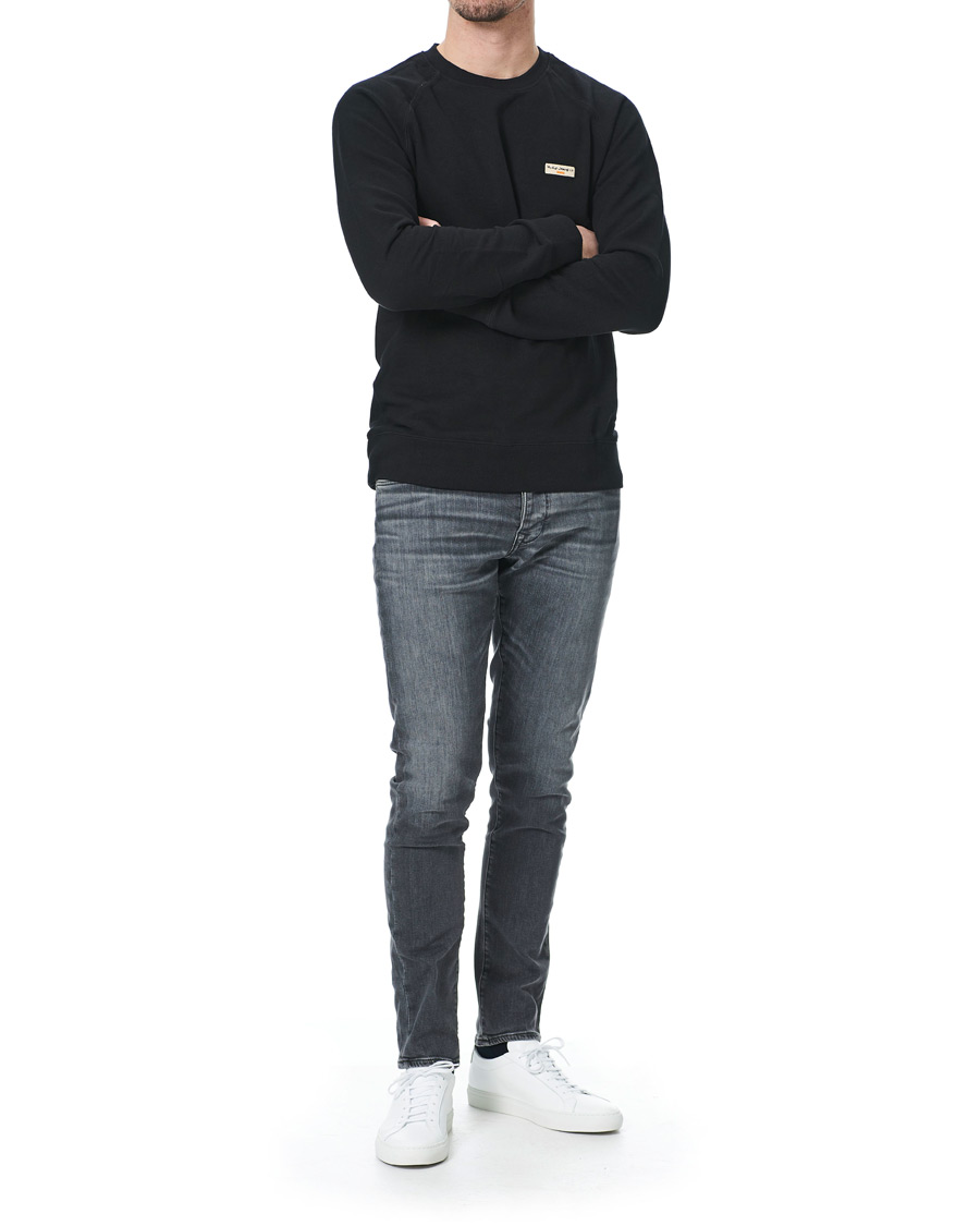 Heren | Truien | Nudie Jeans | Samuel Logo Crew Neck Sweatshirt Black