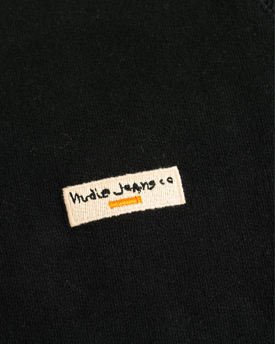 Heren | Truien | Nudie Jeans | Samuel Logo Crew Neck Sweatshirt Black