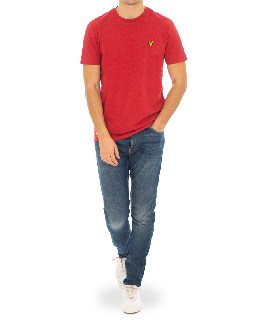 Heren | T-shirts | Lyle & Scott | Garment Dyed T-Shirt Dark Red Marl