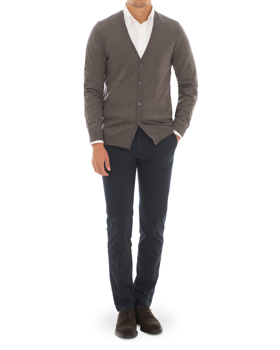 Heren | Truien | BOSS BLACK | Boss Mardon Merino Wool Cardigan Brown Melange