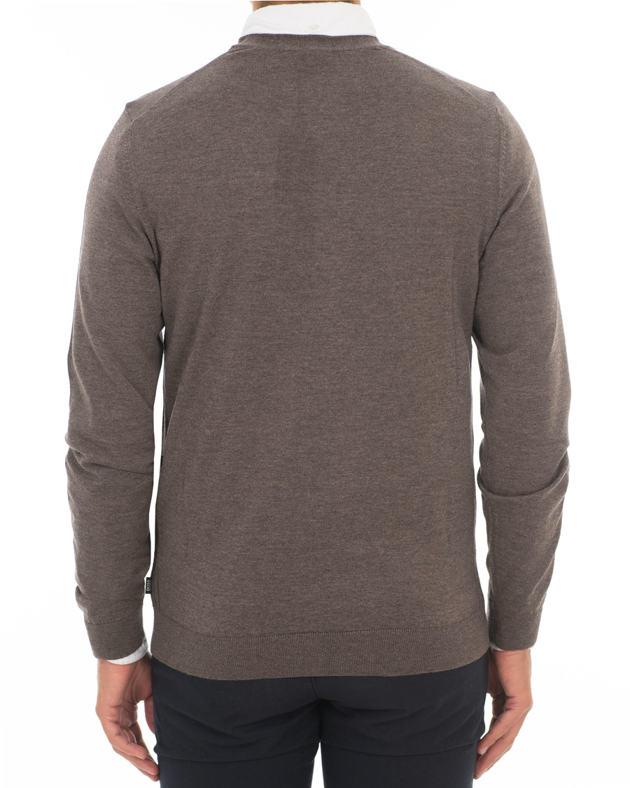 Heren | Truien | BOSS BLACK | Boss Mardon Merino Wool Cardigan Brown Melange