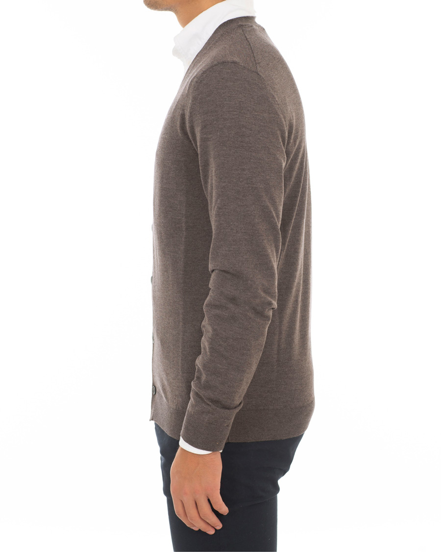 Heren | Truien | BOSS BLACK | Boss Mardon Merino Wool Cardigan Brown Melange