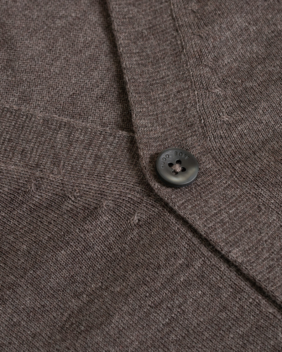 Heren | Truien | BOSS BLACK | Boss Mardon Merino Wool Cardigan Brown Melange