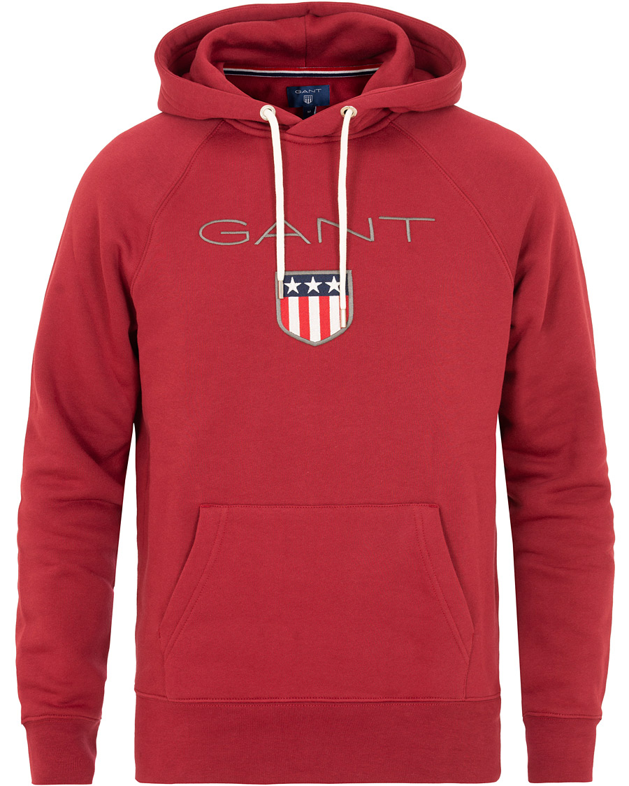 Heren | Truien | GANT | Shield Hoodie Mahogany Red