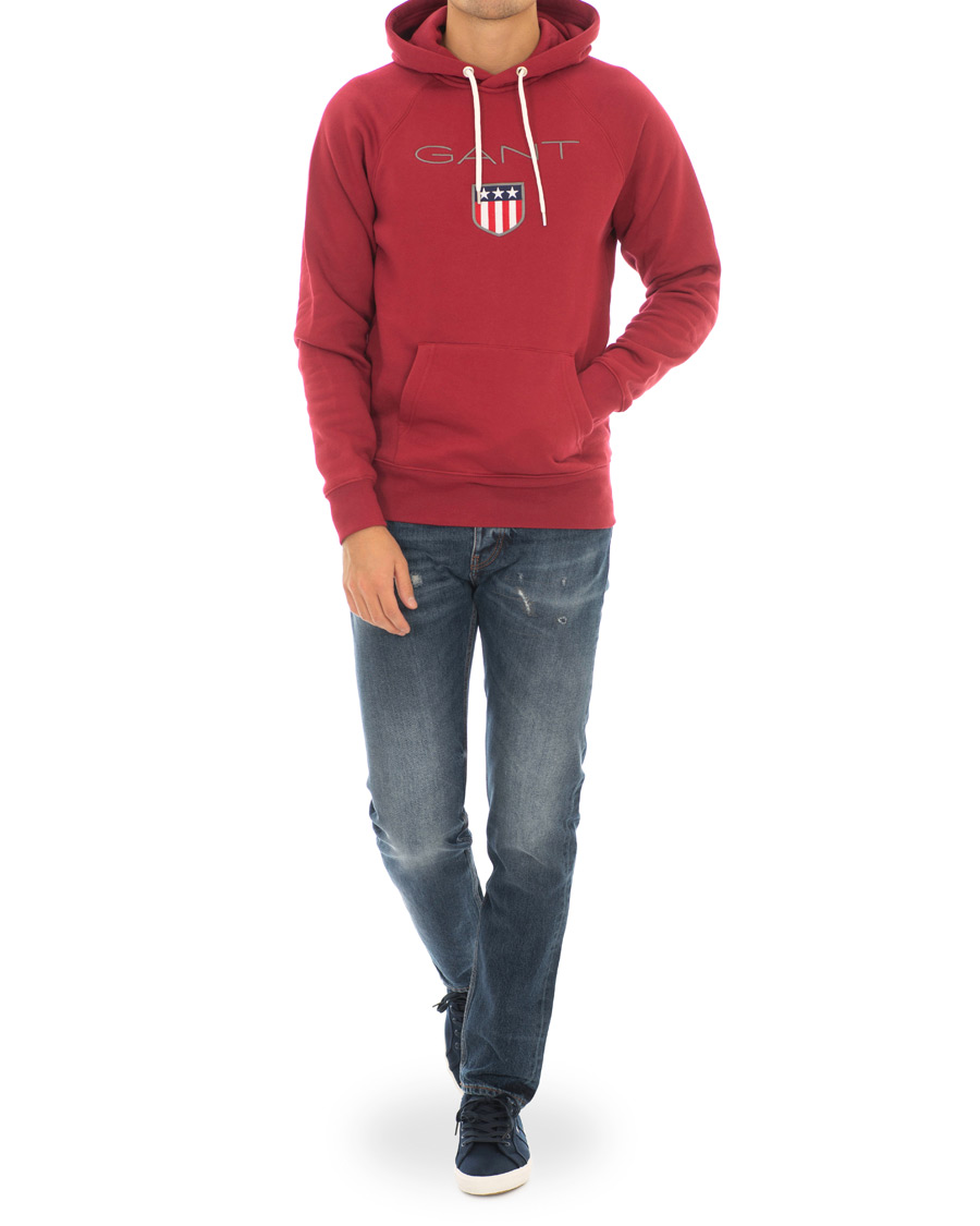 Heren | Truien | GANT | Shield Hoodie Mahogany Red