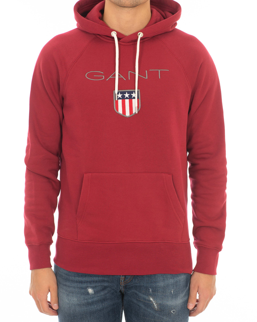 Heren | Truien | GANT | Shield Hoodie Mahogany Red