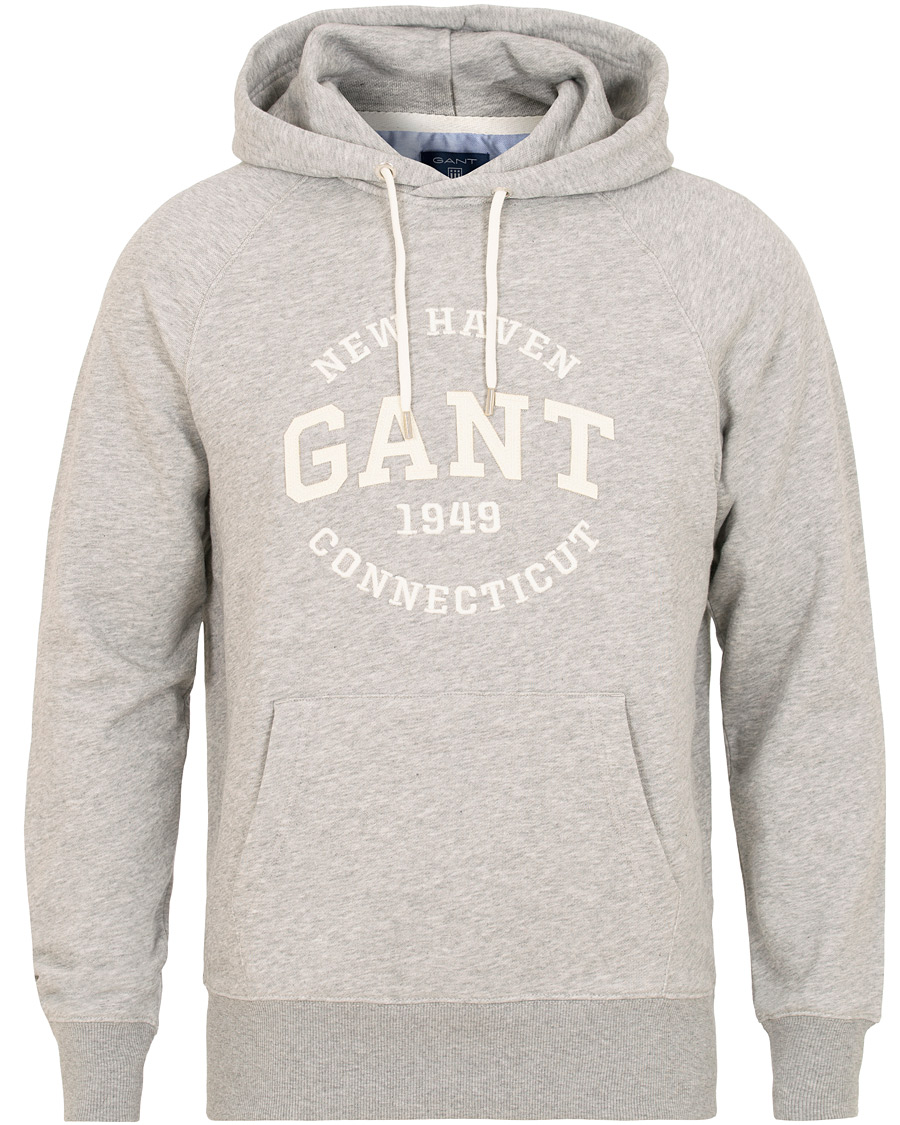 Heren | Truien | GANT | Logo Hoodie Grey Melange