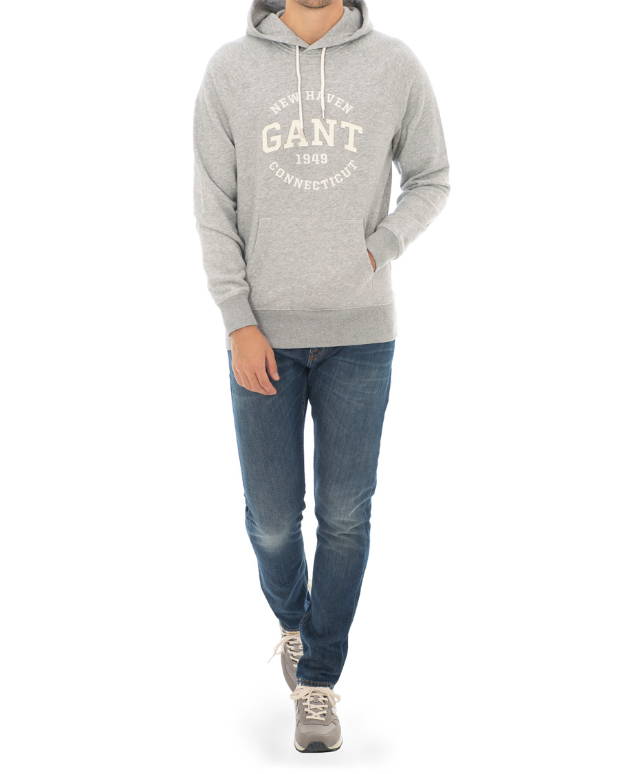 Heren | Truien | GANT | Logo Hoodie Grey Melange