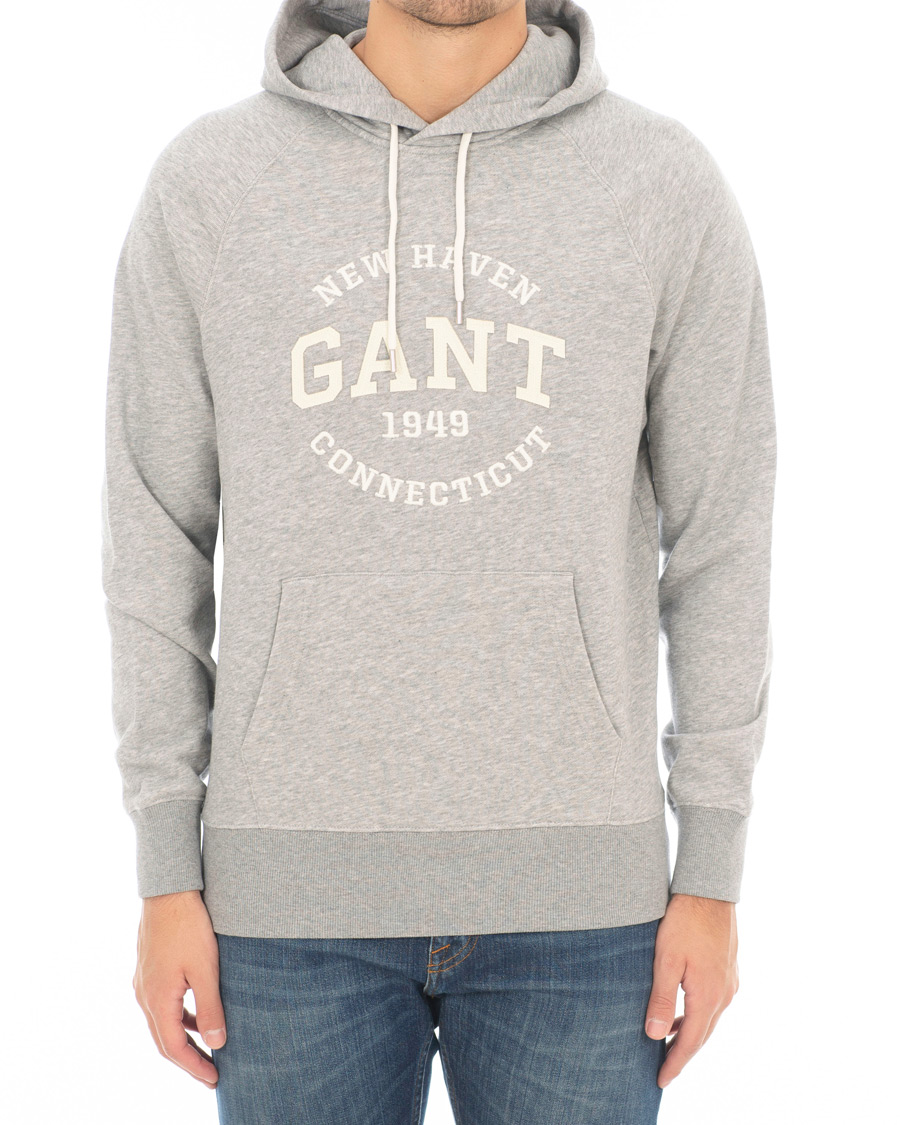 Heren | Truien | GANT | Logo Hoodie Grey Melange