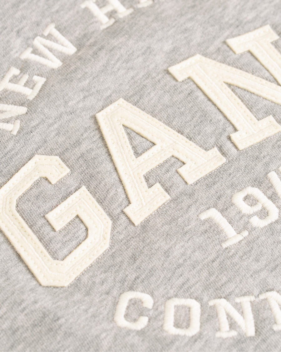 Heren | Truien | GANT | Logo Hoodie Grey Melange